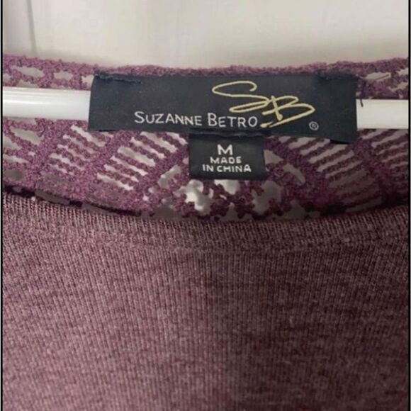 Suzanne bitro lace back purple top size med - Picture 2 of 3